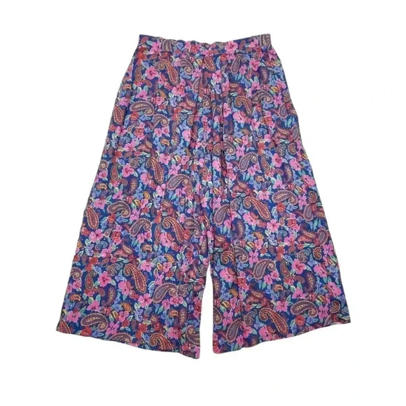 {Portraits by Northern Isles} Women's Vintage Paisley Floral Print Cullottes - Picture 3 of 12